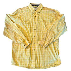 George Strait x  Wrangler Yellow Plaid Cowboy Collection Button Down Shirt L